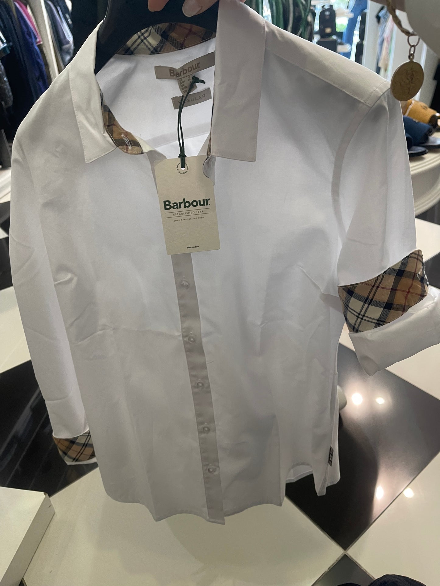 BARBOUR WOMAN DERWERT SHIRT LSH1409 HESSIAN TARTAN NEW