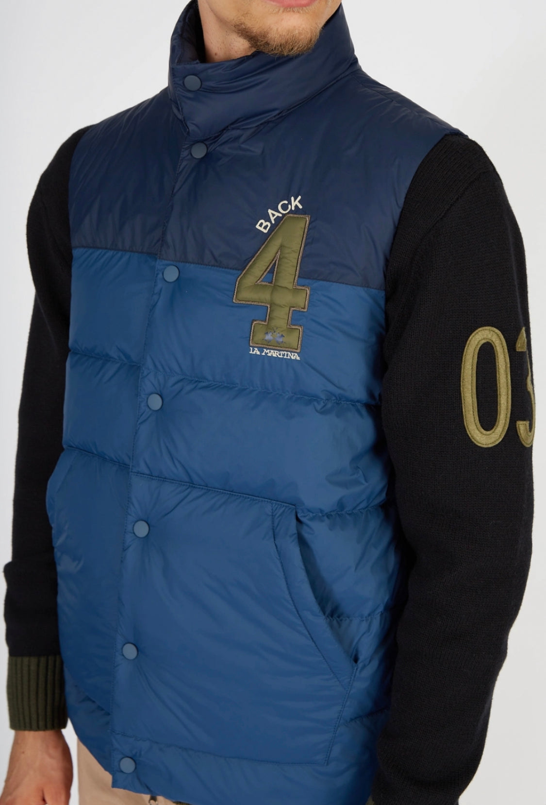 LA MARTINA MAN OUTDOOR VEST NYLON UMO303 GILET Number 4 on breast