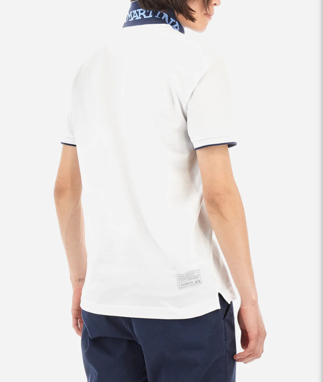 La Martina man BASIC Polo Neck T-Shirt White CCMP01