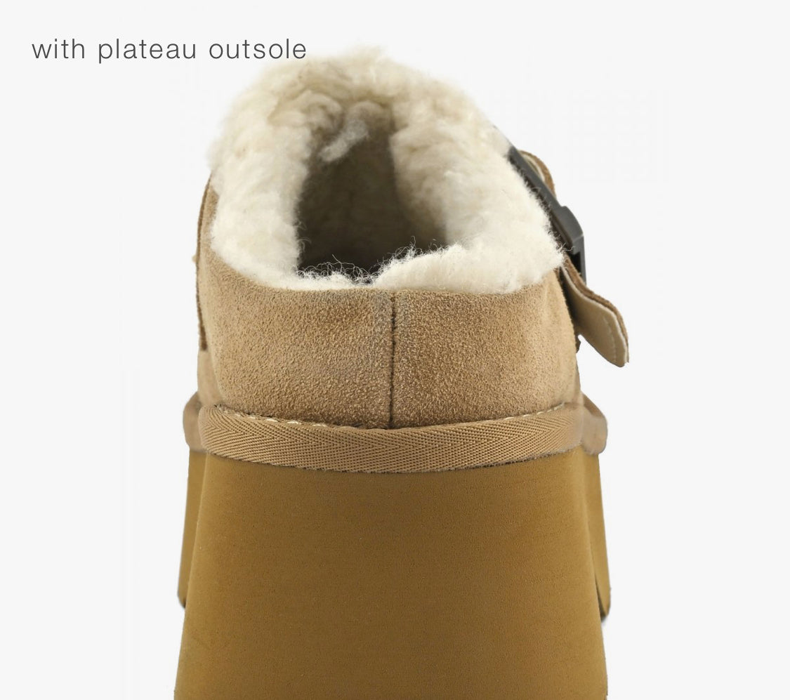 Colors of California Cow suede sabot with plateau outsole HC.HELEN03