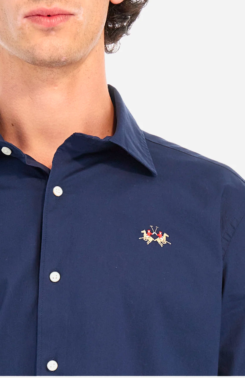 LA MARTINA MAN BASIC CARRY OVER SHIRT POPLIN Small Logo ZMC002
