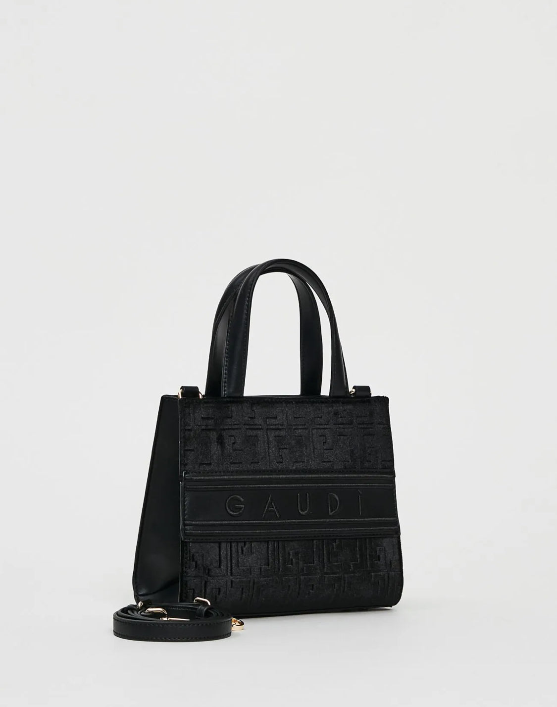 Gaudi Black velvet top handle bag
