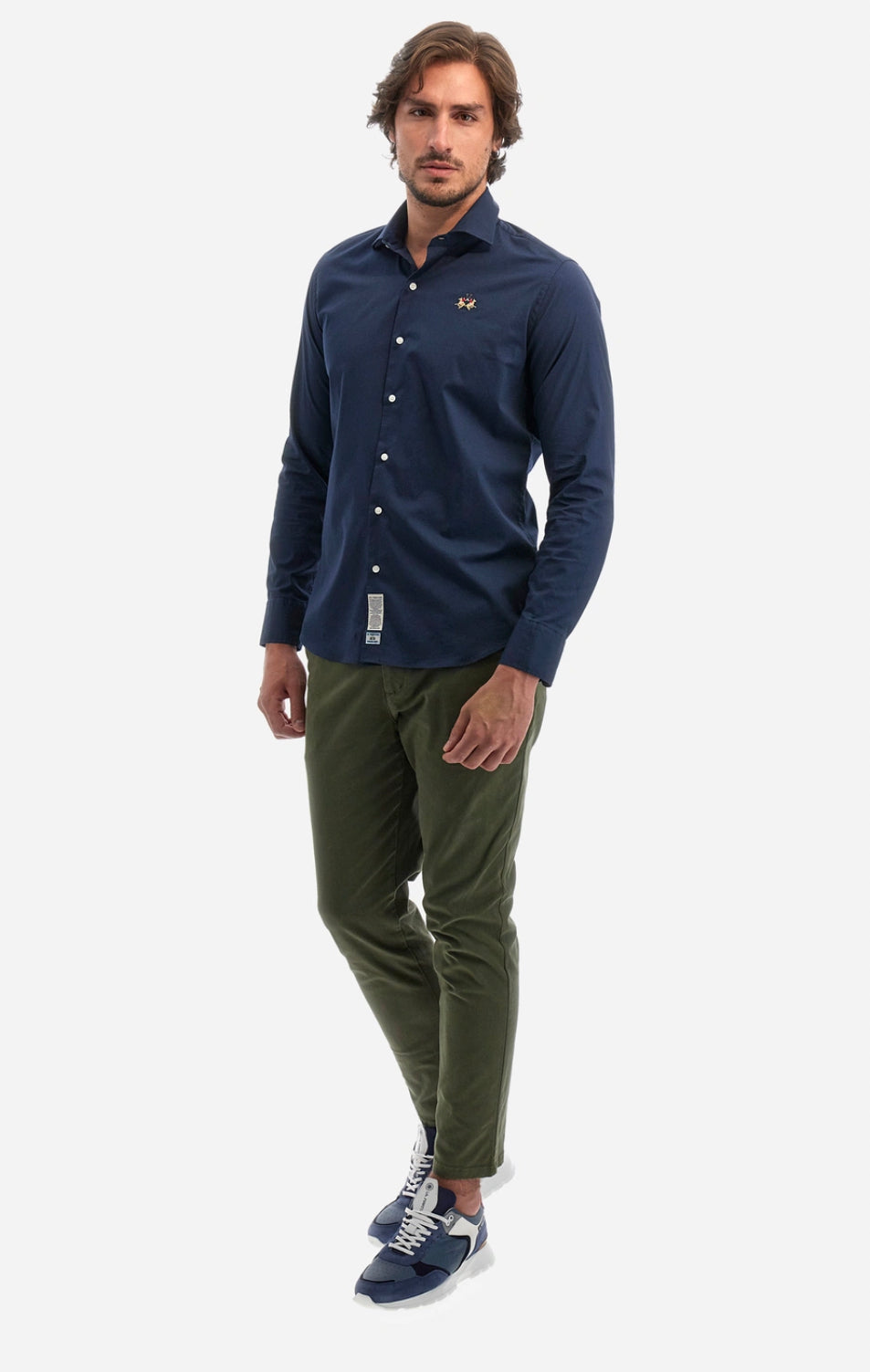 LA MARTINA MAN BASIC CARRY OVER SHIRT POPLIN Small Logo ZMC002