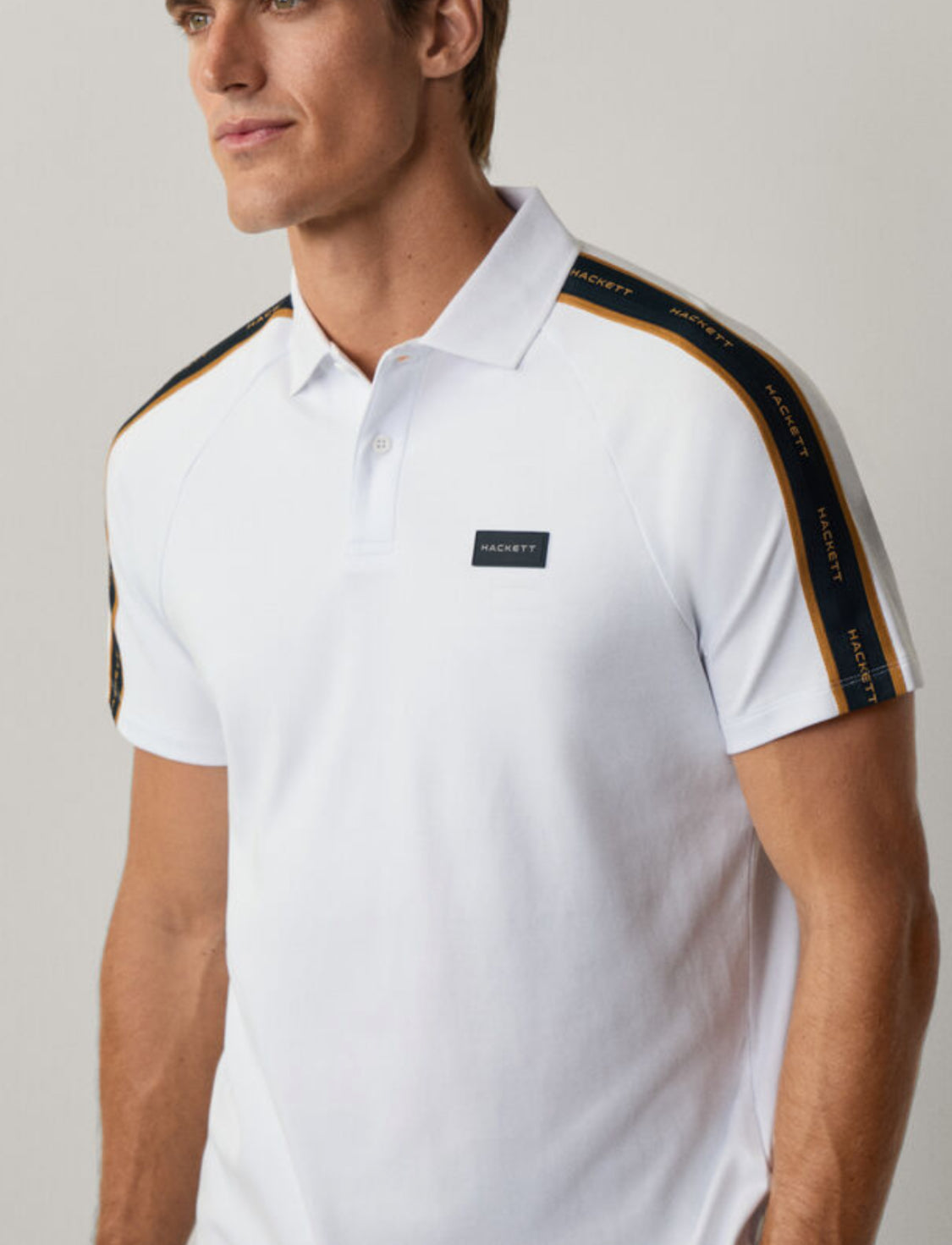 HACKETT CLASSIC FIT SHORT SLEEVE TAPE POLO HM563406