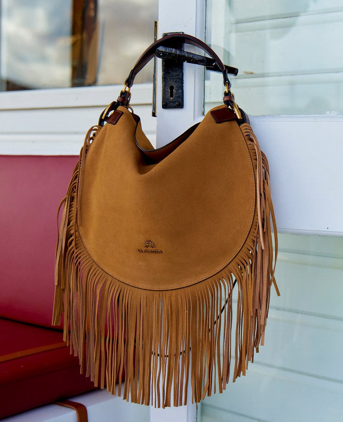 LA MARTINA WOMAN LUNA HOBO SUEDE FRINGE WCA020