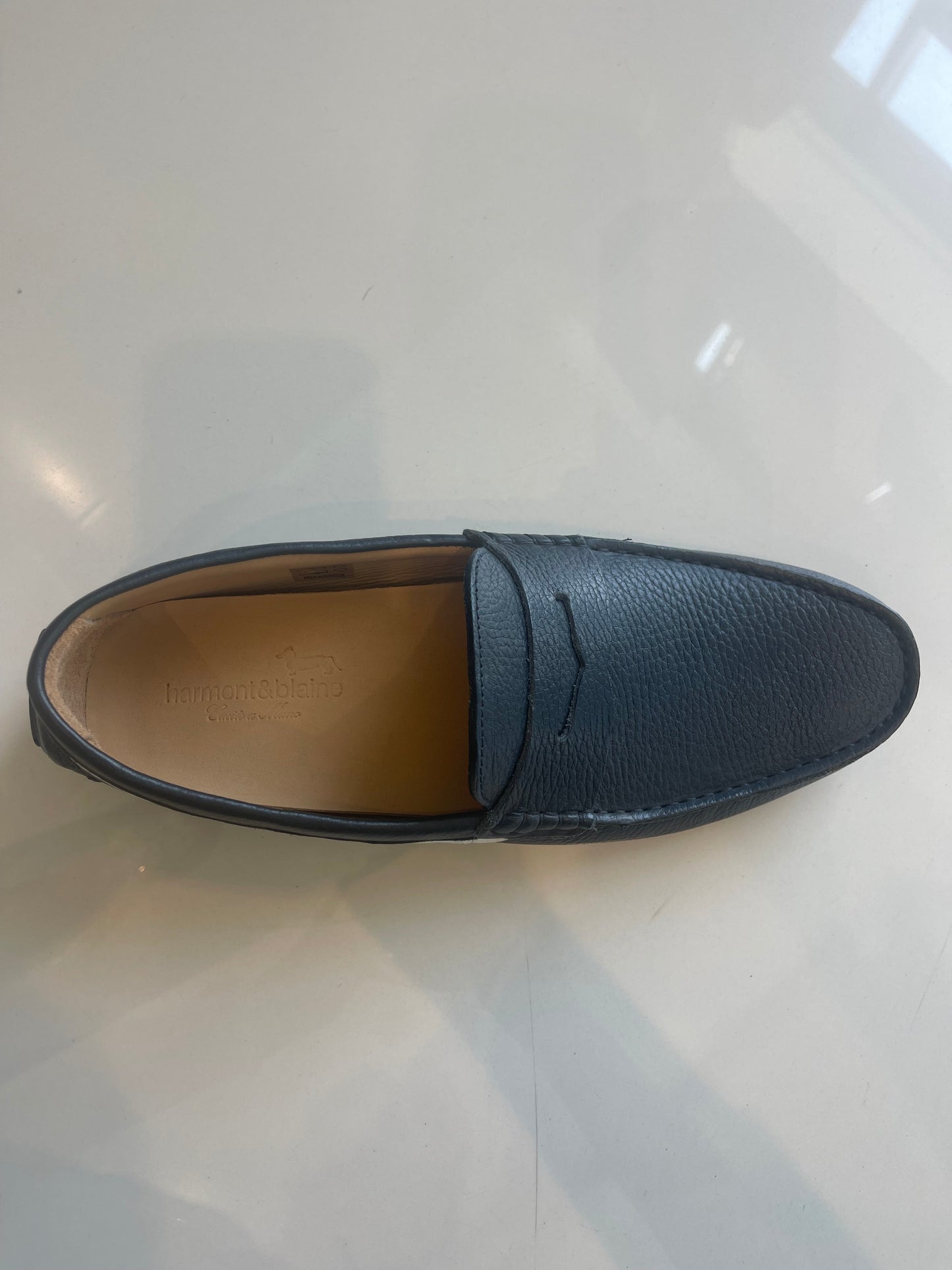 HARMOND & BLAINE MEN MOCCASINS LEATHER BLUE EFM241.120.5110