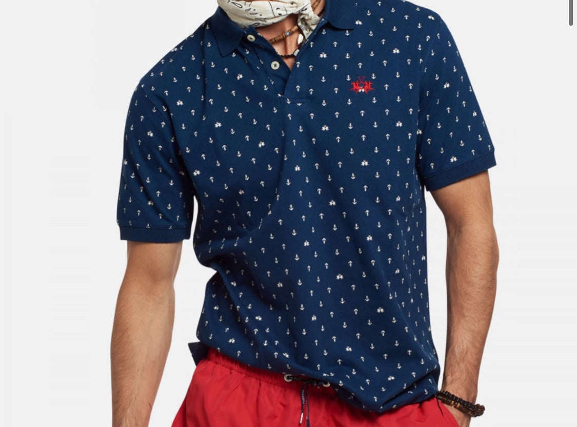 LA MARTINA MAN POLO S/S PRINTED PIQUET RMP009