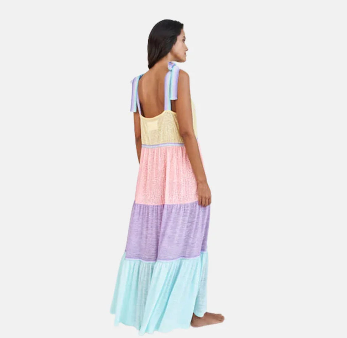 PITUSA METALLIC WEAVE THOBE BEACHWEAR DRESS