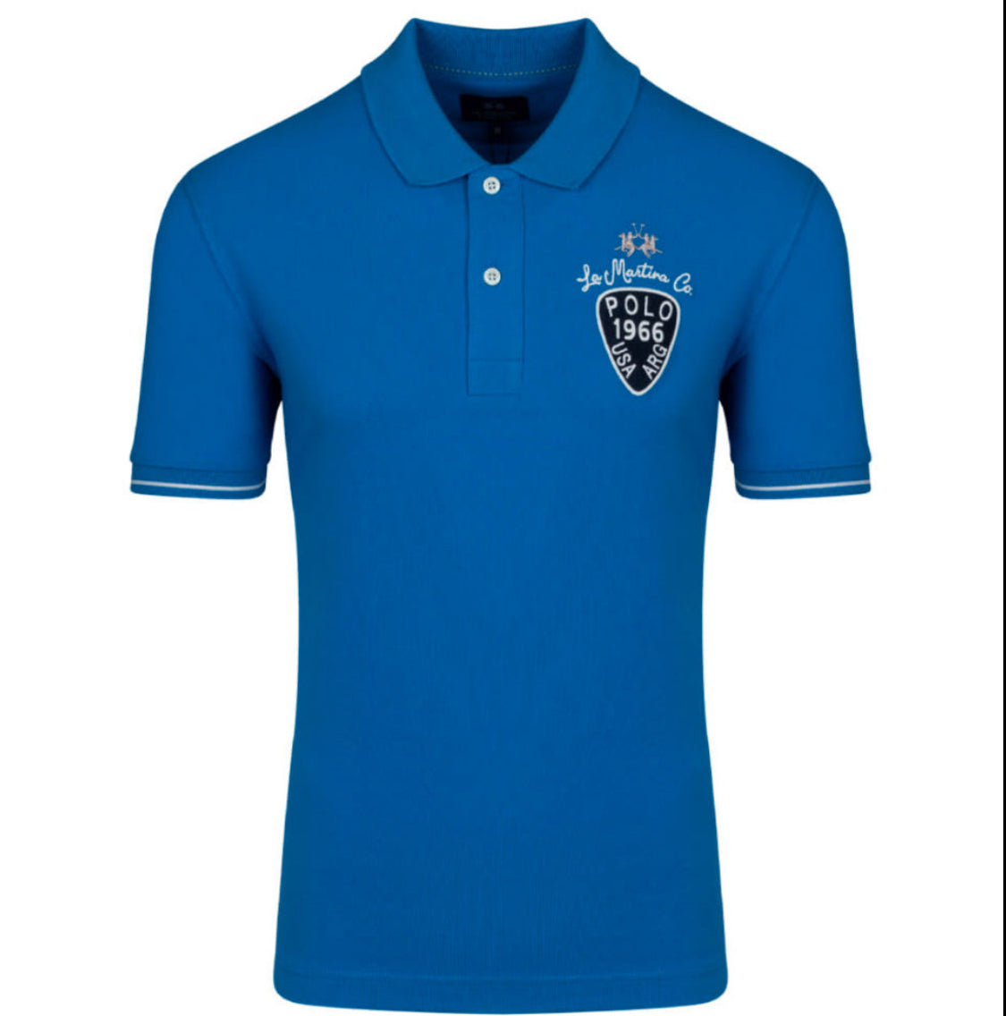 La Martina man T-shirt cotton piquet polo TMP302 blue