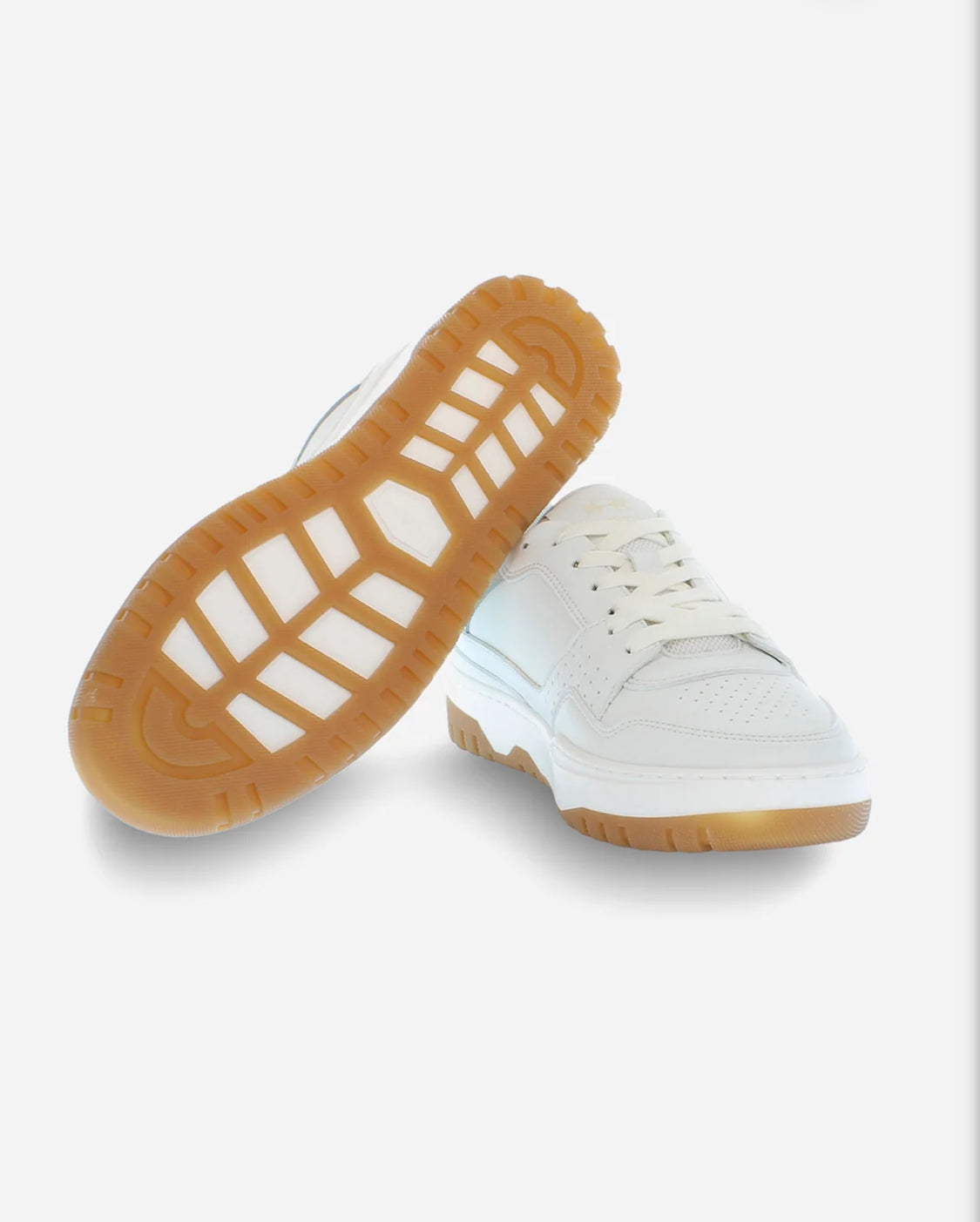La Martina Women's vintage basketball sneaker in mixed vegetable leather - Field 85 LFW241.500.3000