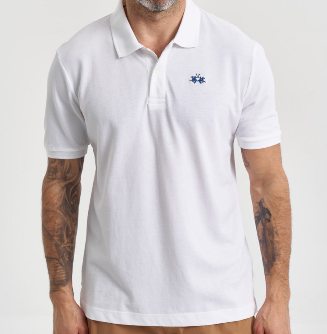 La Martina MAN BASIC POLO T-shirt WHITE BPMP01