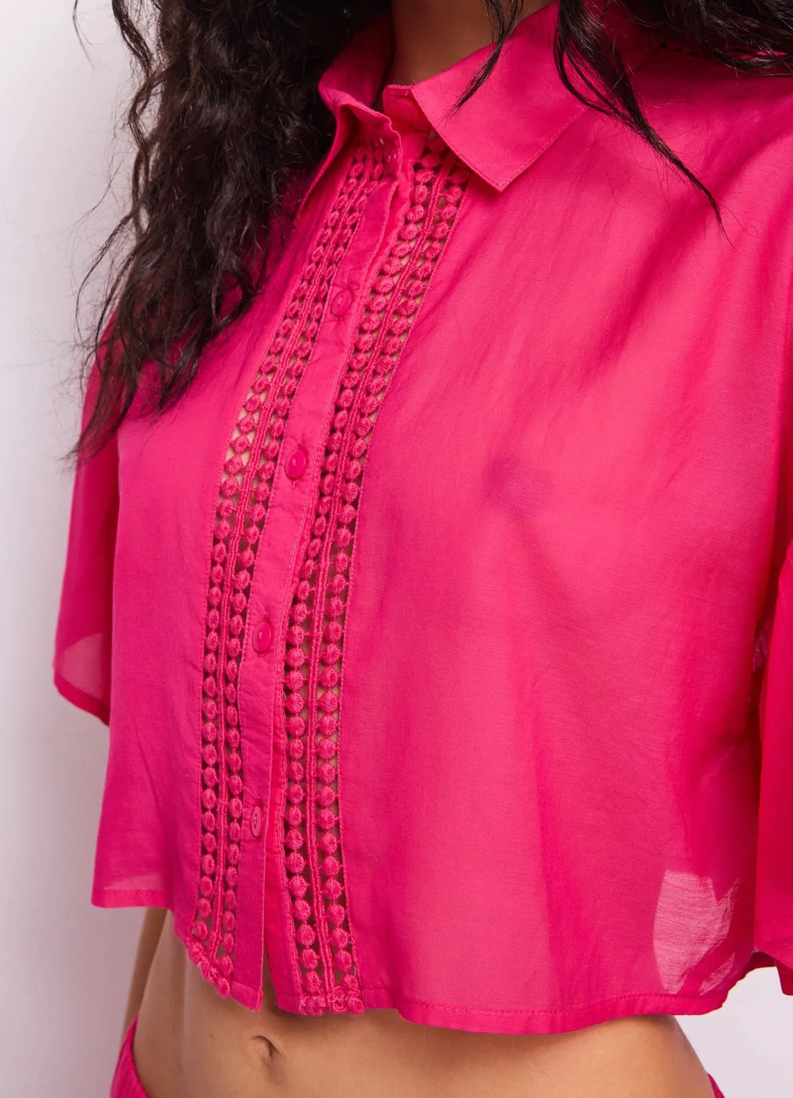 GAUDI WOMEN’S fuchsia cotton shirt 511FD45015