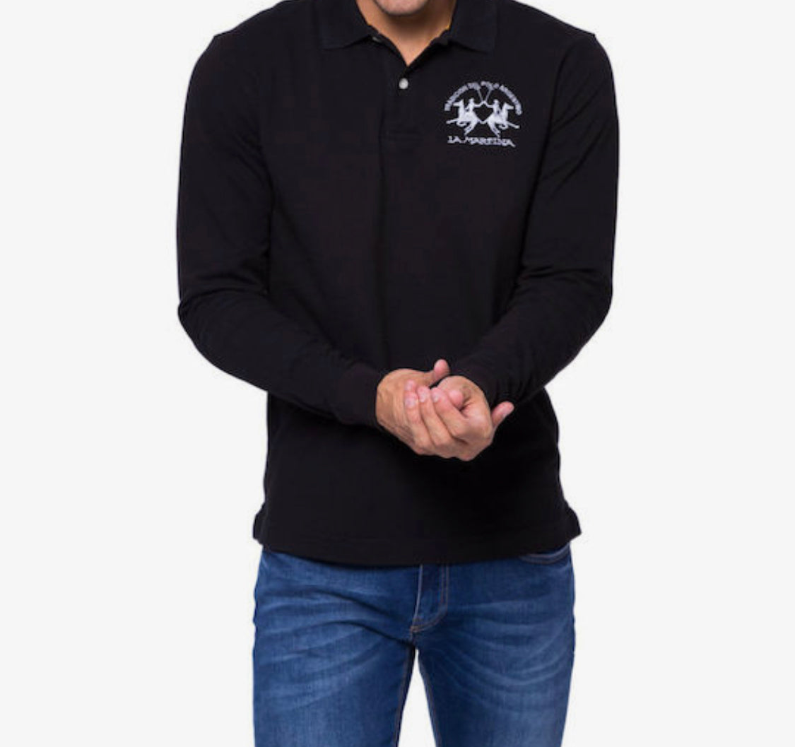 LA MARTINA MAN POLO BASIC LONG SLEEVE PIQUET STRETCH CCMP03