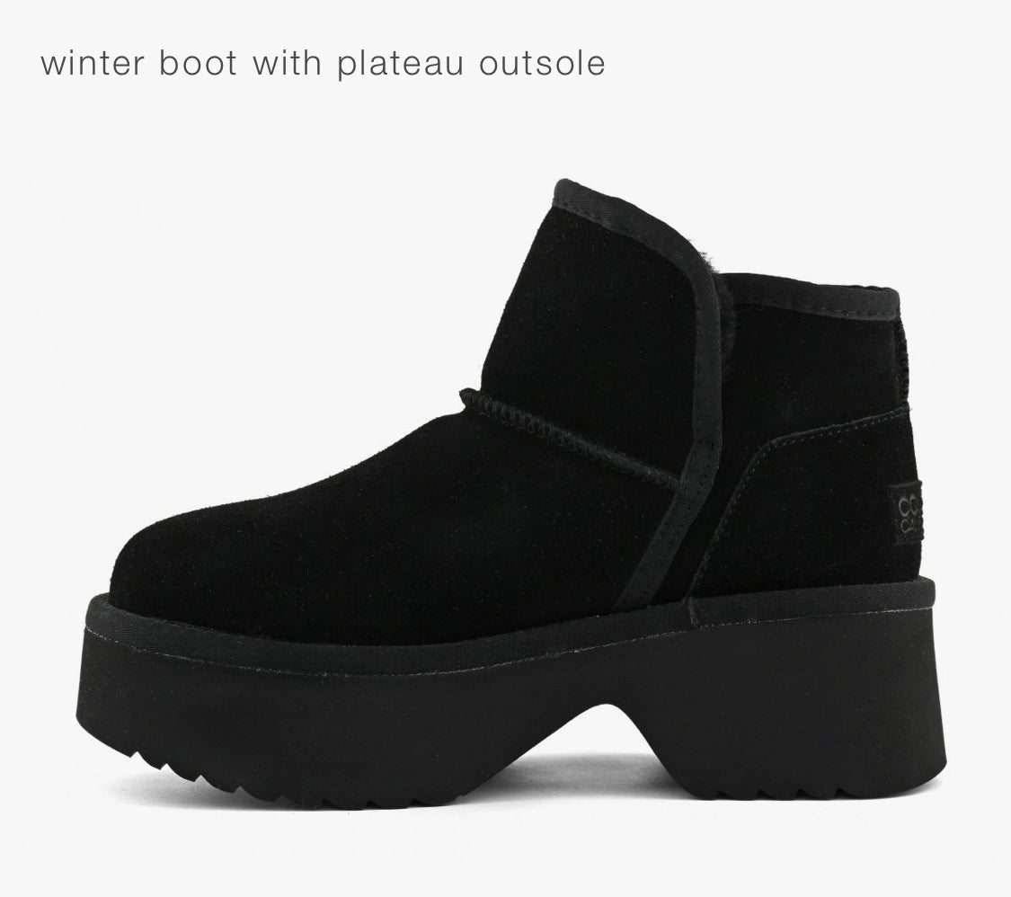 Colors of California Cow suede winter boot with plateau outsole HC.HELEN01