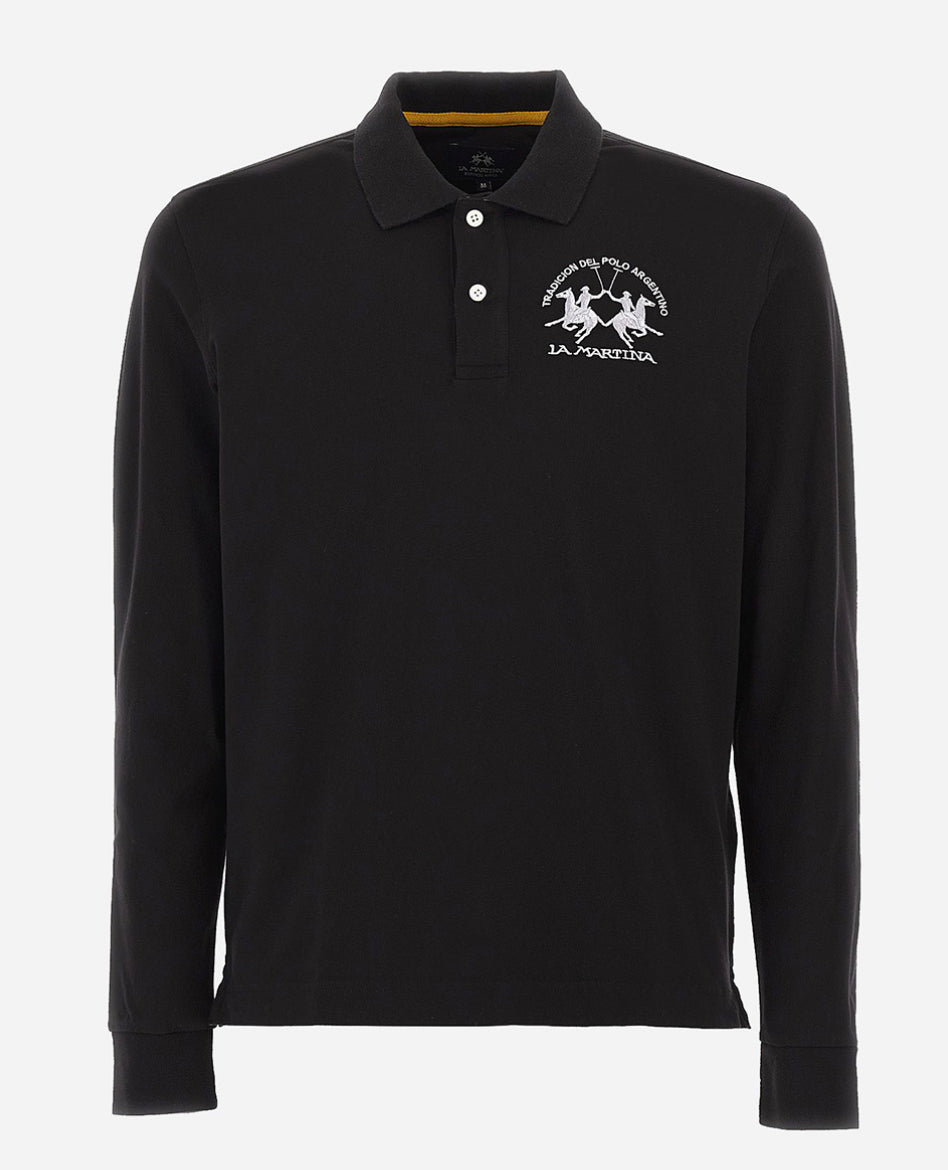 LA MARTINA MAN POLO BASIC LONG SLEEVE PIQUET STRETCH CCMP03