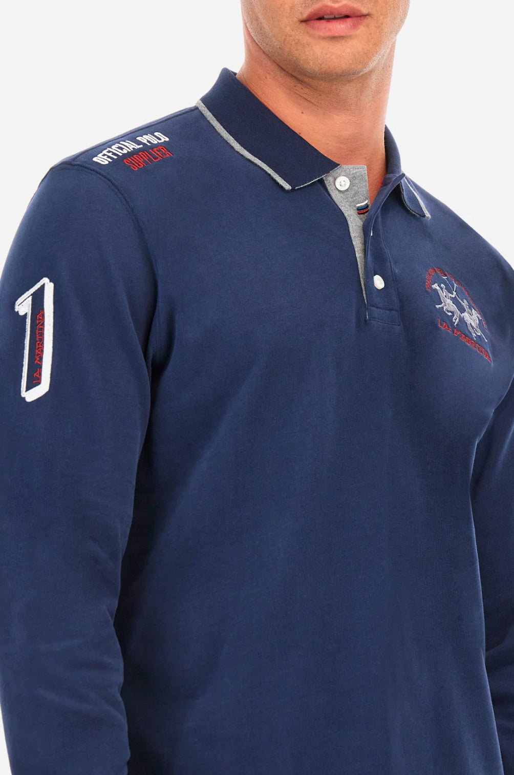 LA MARTINA MAN JERSEY LONG SLEEVE POLO ZMP300