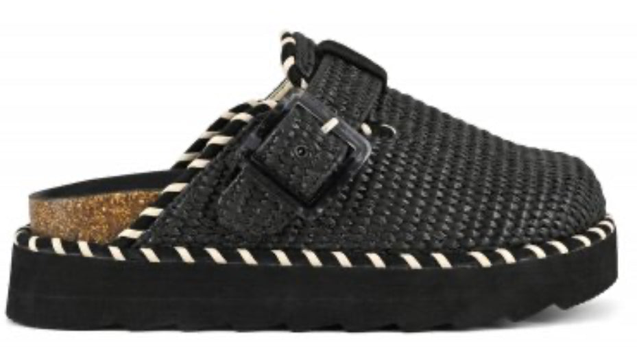 Colors of California Platform sabot in rafia with stitchings HC.STORMY58