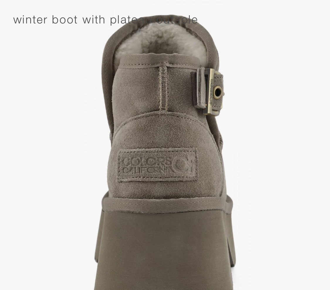Colors of California Cow suede winter boot with plateau outsole HC.HELEN01