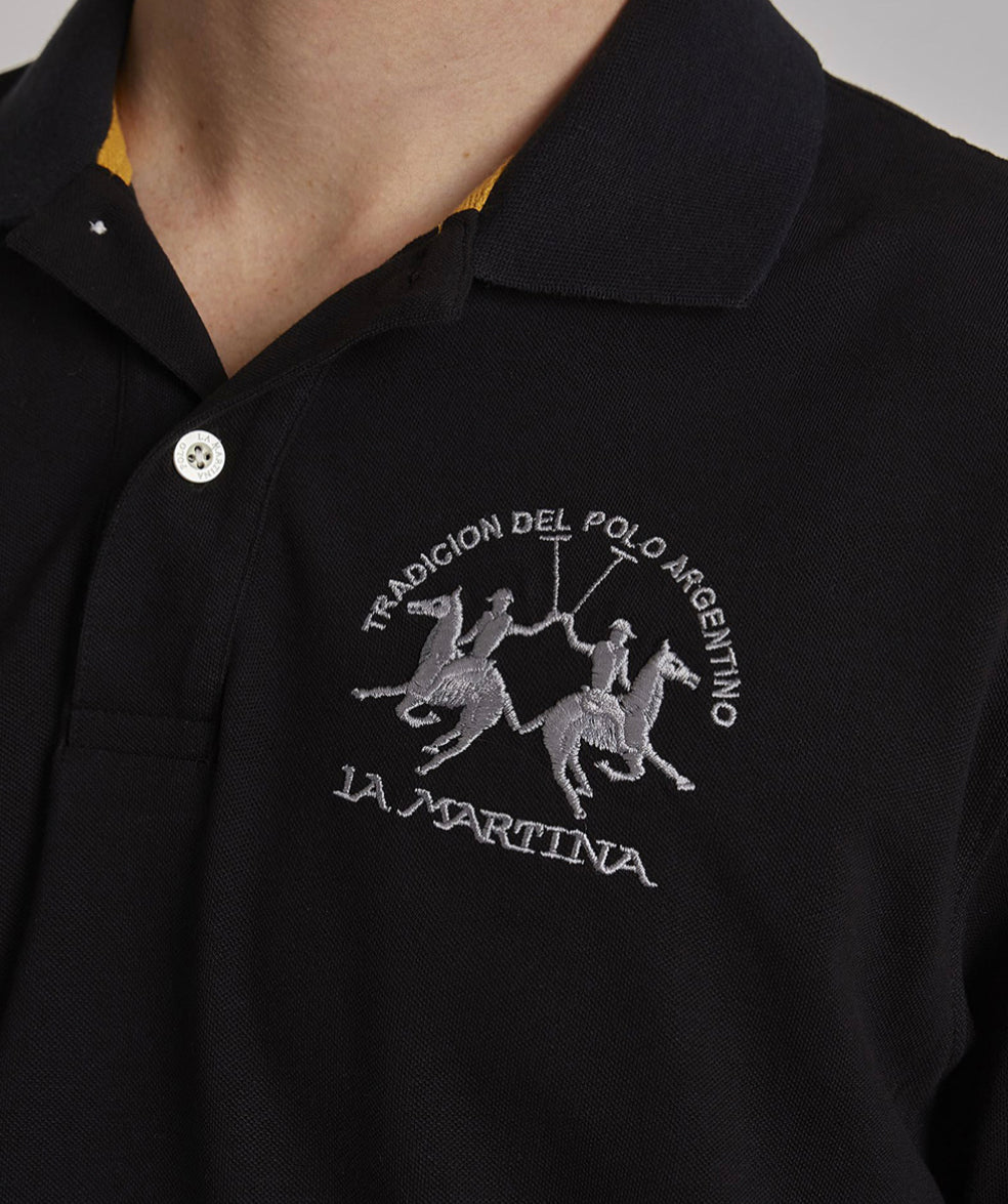 LA MARTINA MAN POLO BASIC LONG SLEEVE PIQUET STRETCH CCMP03