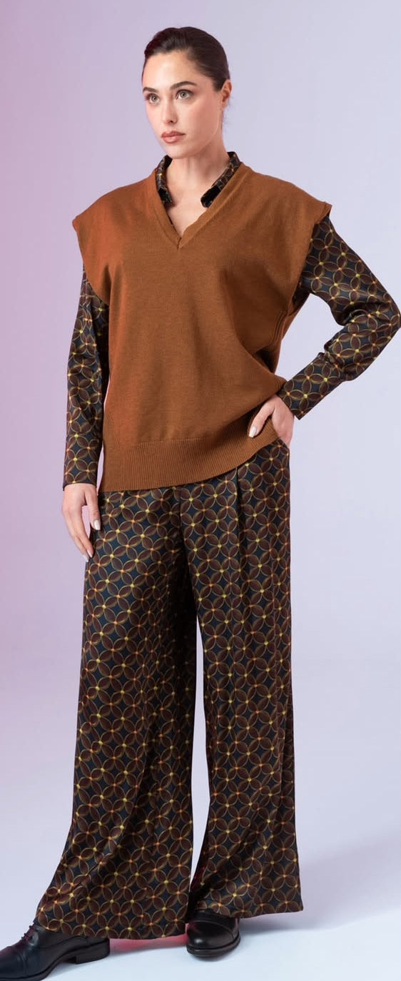 ANONYME wool knitwear gilet KF5029 caramel