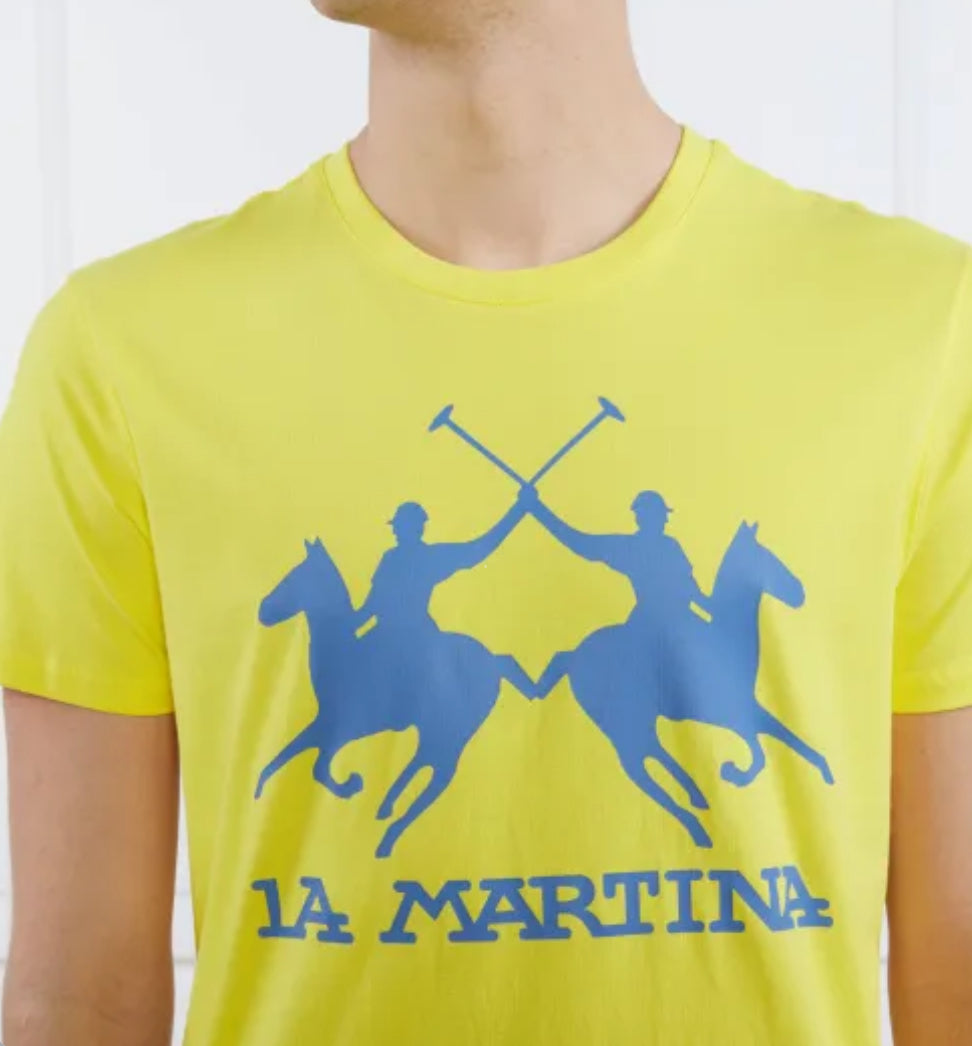 La Martina MAN T-shirt Round Neck large logo VMR001