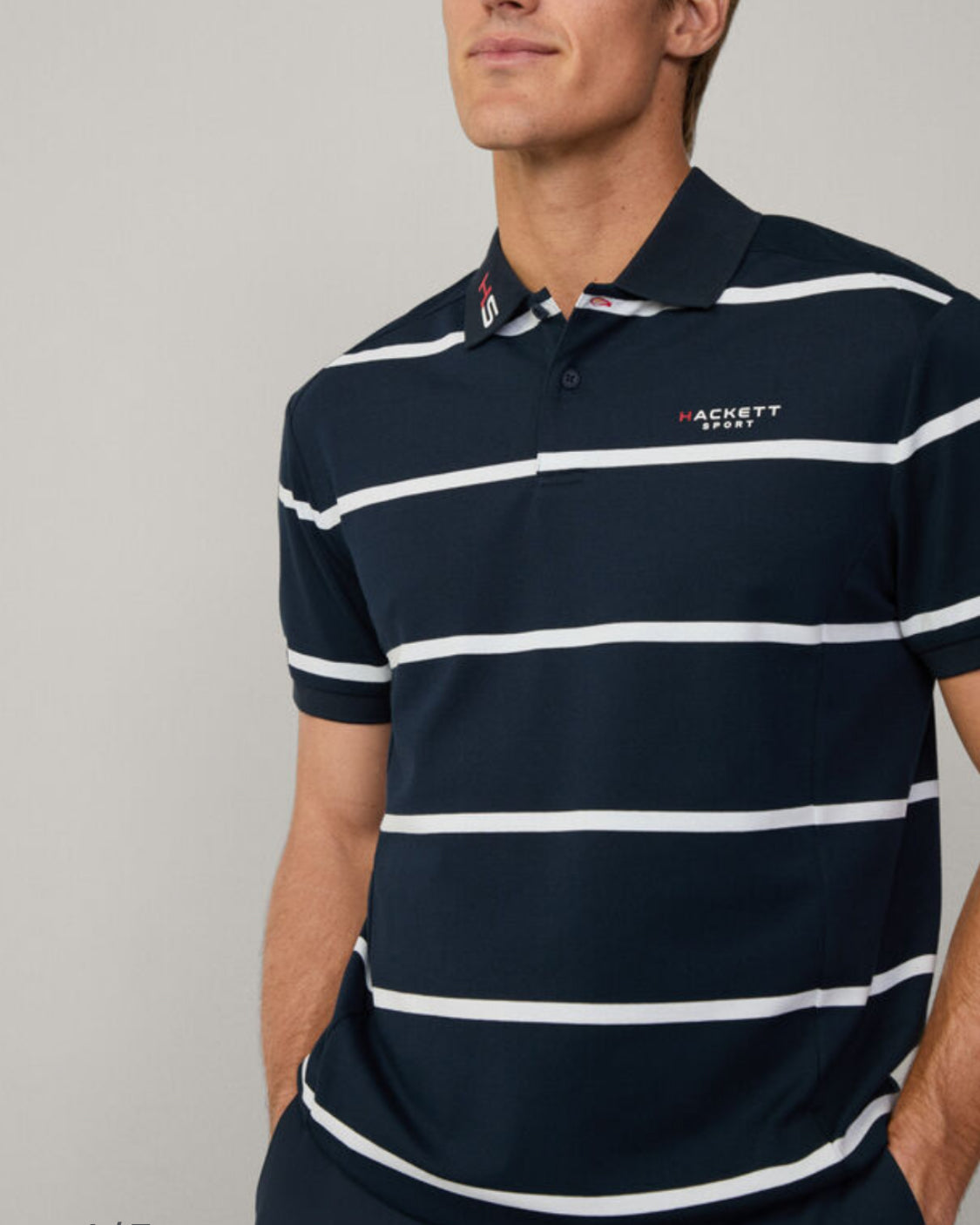 HACKETT CLASSIC FIT SHORT SLEEVE STRIPED POLO