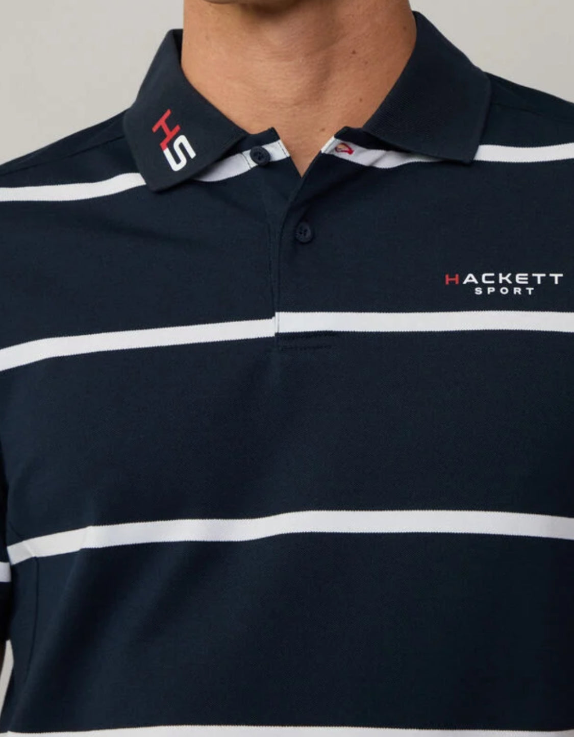 HACKETT CLASSIC FIT SHORT SLEEVE STRIPED POLO