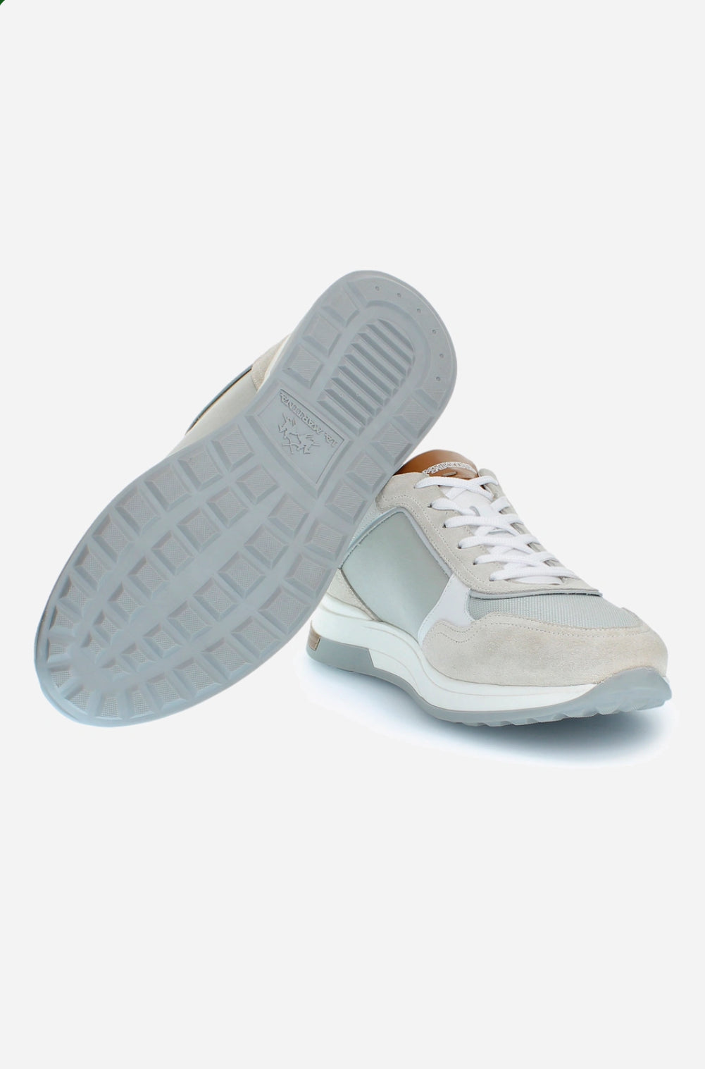 LA MARTINA Men's sneakers with raised sole in canvas and suede LFM241.061.4050