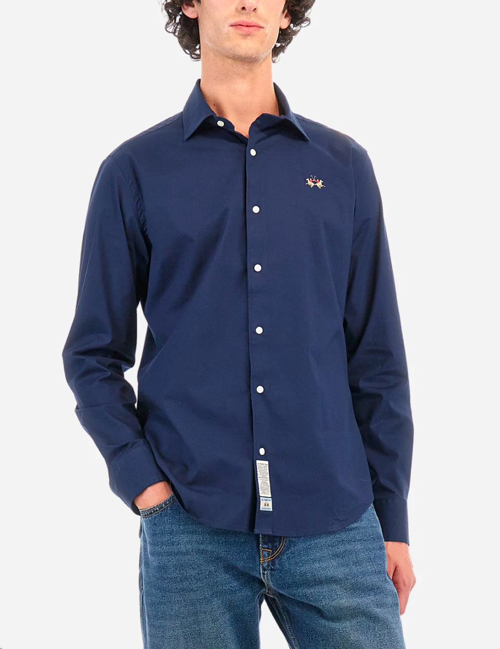 LA MARTINA MAN BASIC CARRY OVER SHIRT POPLIN Small Logo ZMC002