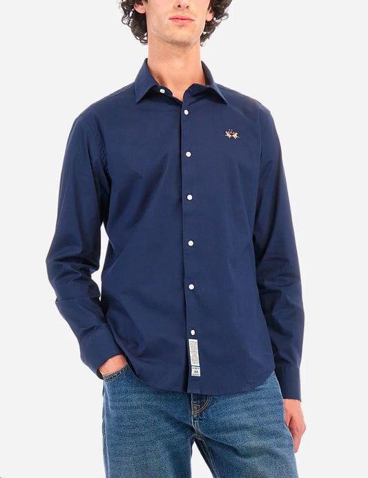 LA MARTINA MAN BASIC CARRY OVER SHIRT POPLIN  Small Logo ZMC002