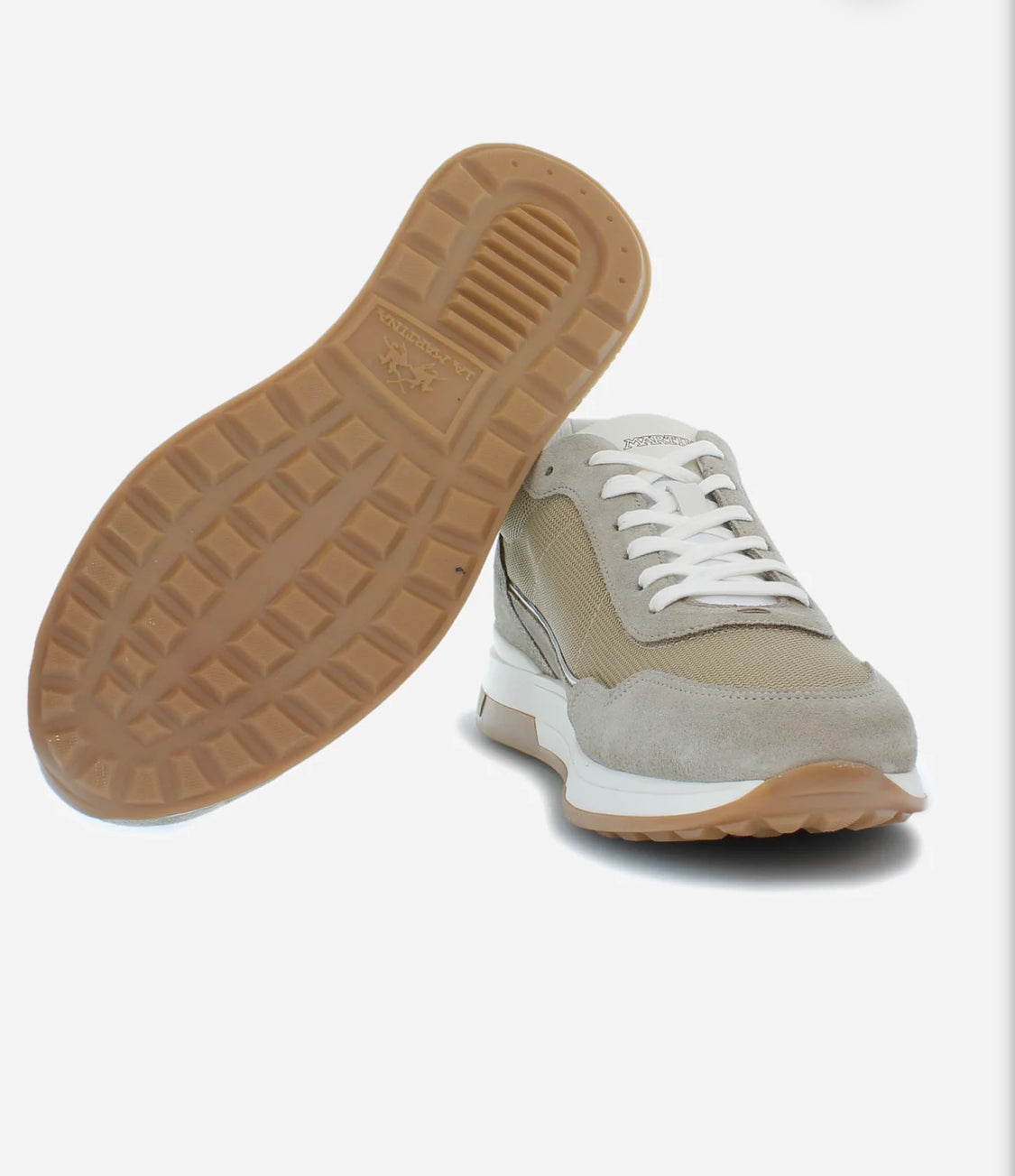 LA MARTINA MEN’S TRAINERS IN LEATHER FABRIC AND SUEDE LFM251.031.4090