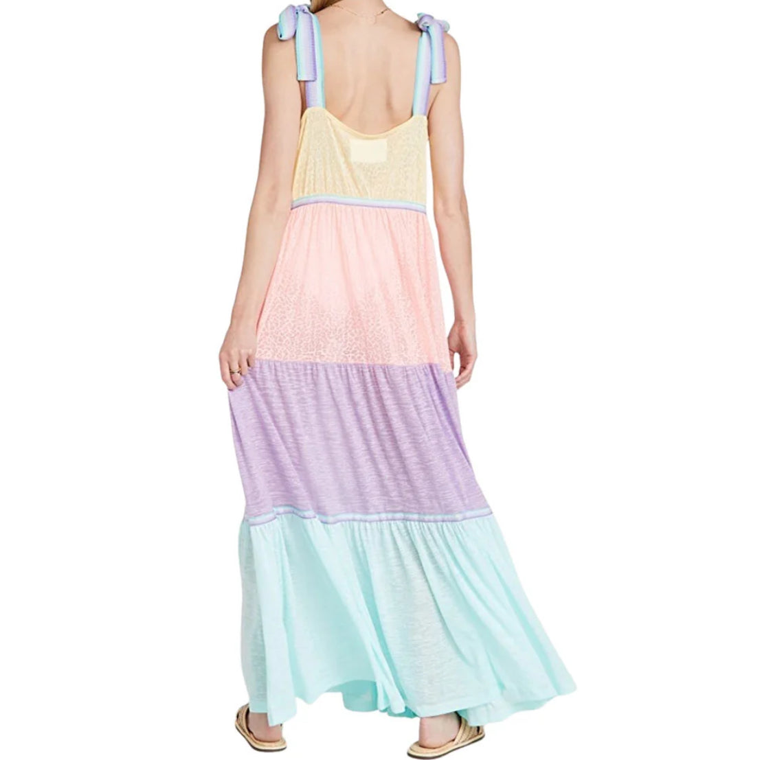 PITUSA METALLIC WEAVE THOBE BEACHWEAR DRESS