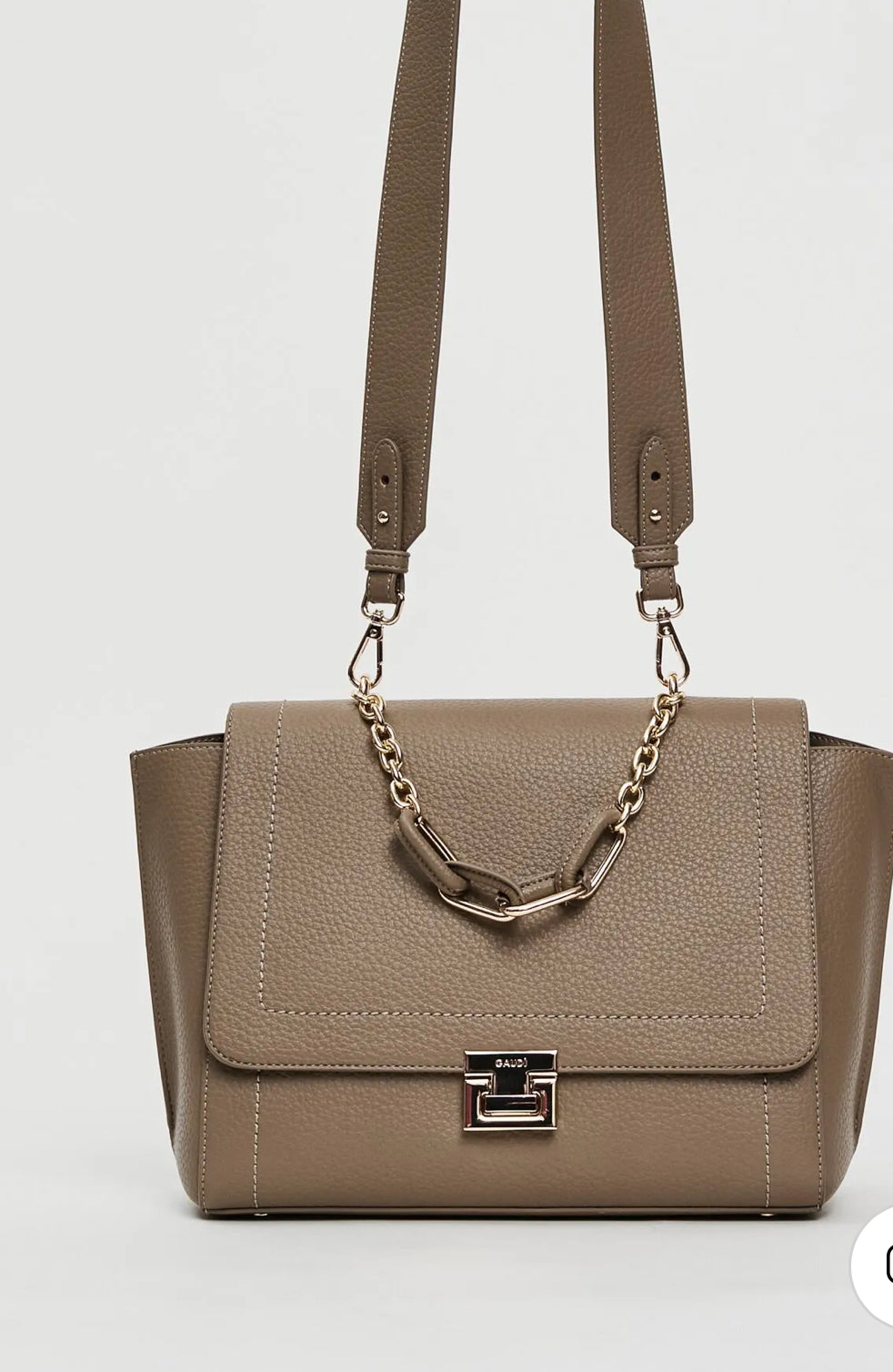GAUDI GRAY TOP HANDLE BAG WITH SHOULDER STRAP 12411