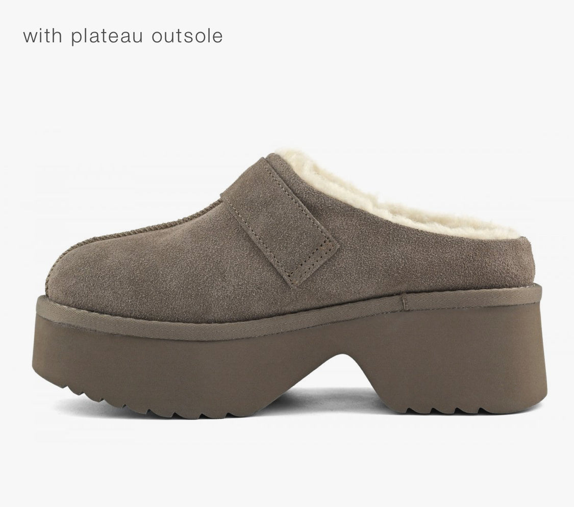 Colors of California Cow suede sabot with plateau outsole HC.HELEN03