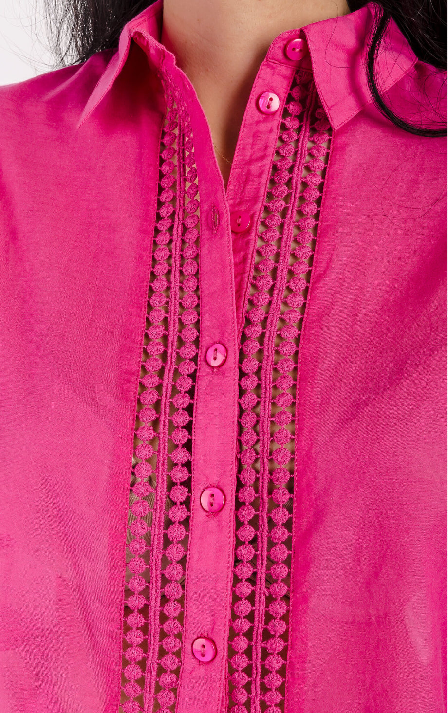GAUDI WOMEN’S fuchsia cotton shirt 511FD45015
