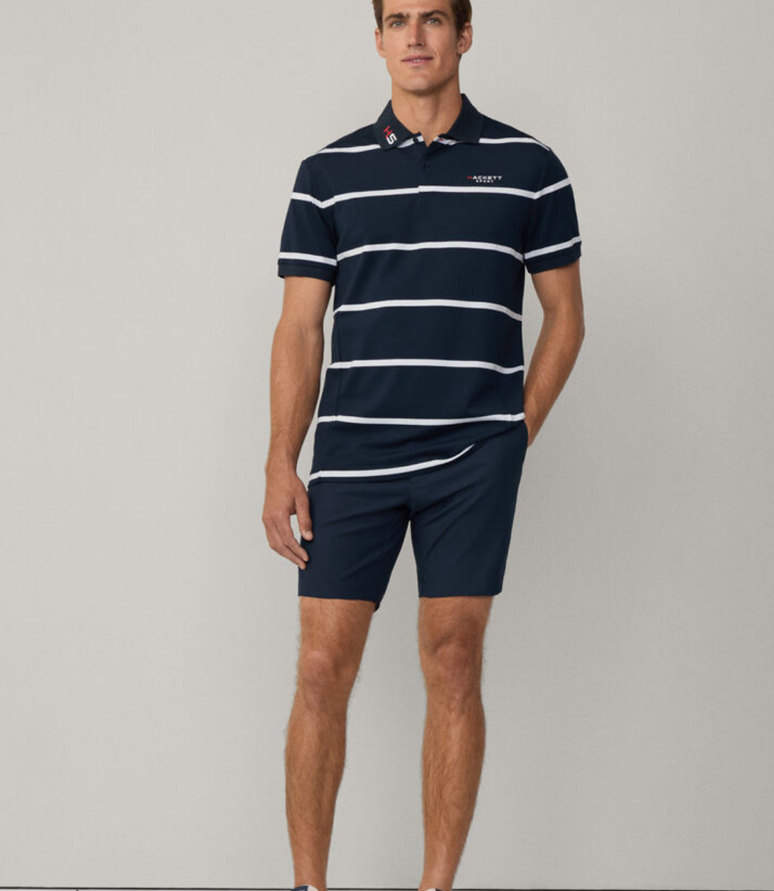 HACKETT CLASSIC FIT SHORT SLEEVE STRIPED POLO