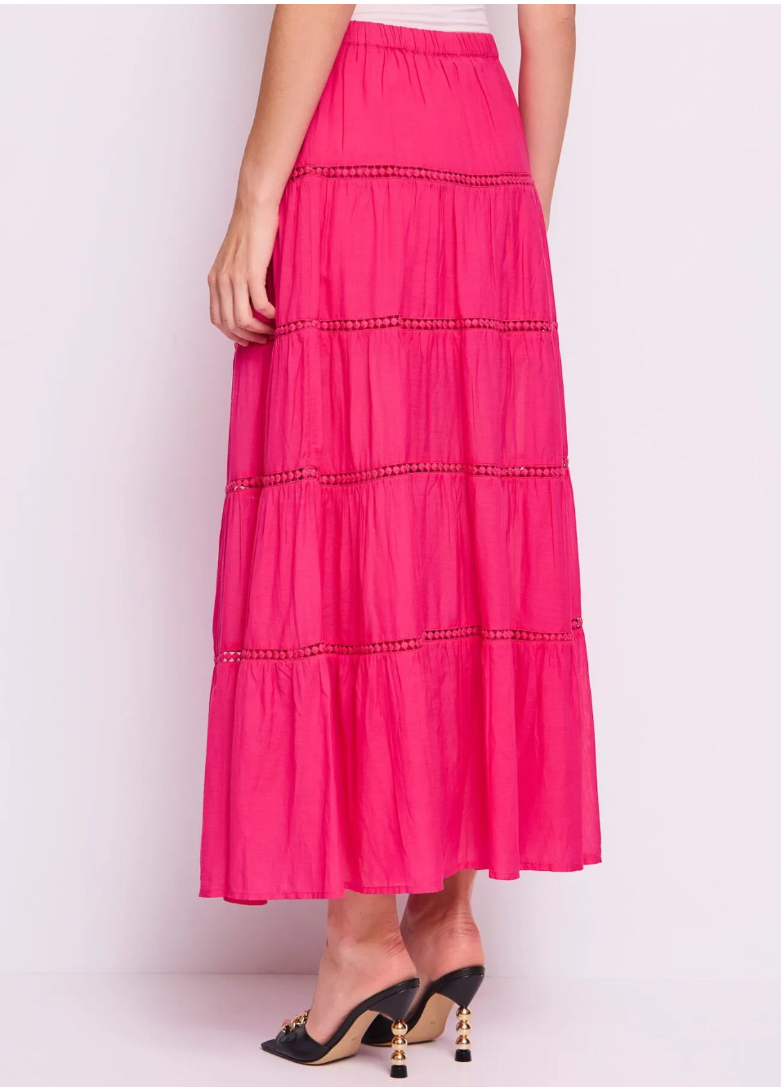 GAUDI LONG FUCHSIA COTTON-BLEND SKIRT 511FD75005