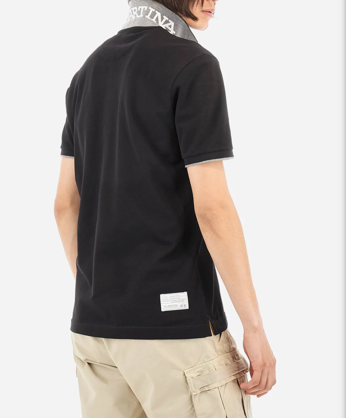 La Martina man BASIC Polo Neck T-Shirt BLACK CCMP01