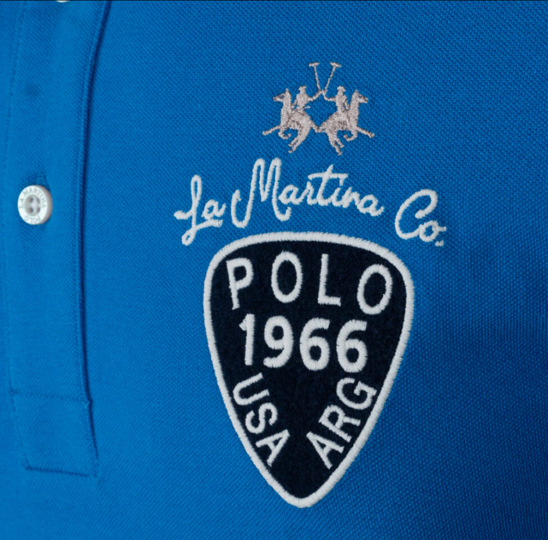 La Martina man T-shirt cotton piquet polo TMP302 blue