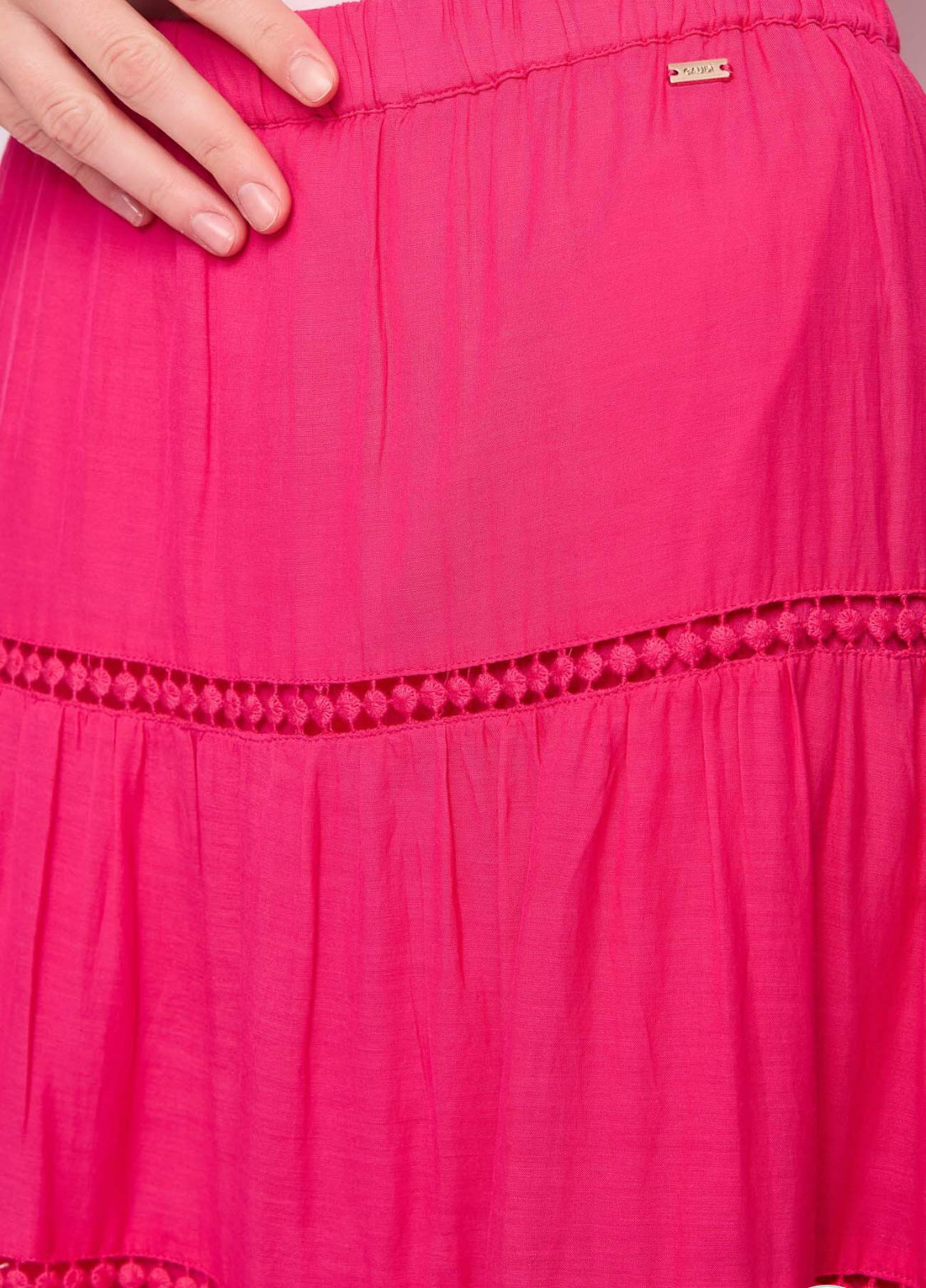 GAUDI LONG FUCHSIA COTTON-BLEND SKIRT 511FD75005