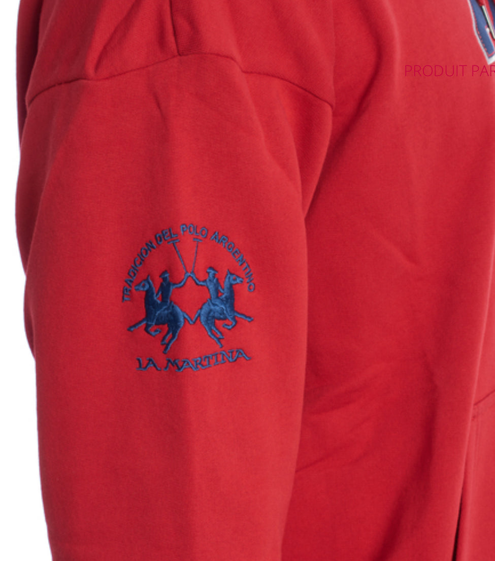 LA MARTINA MAN HOODED FLEECE BLENDED COTTON OVERFIT UMF603