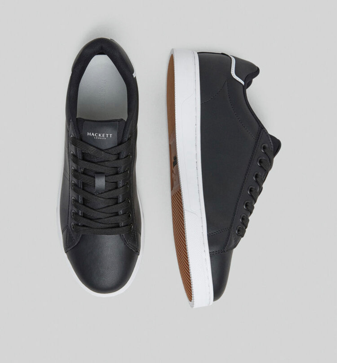 HACKETT HMS21333 MICROPERFORATED LEATHER TRAINERS 60%