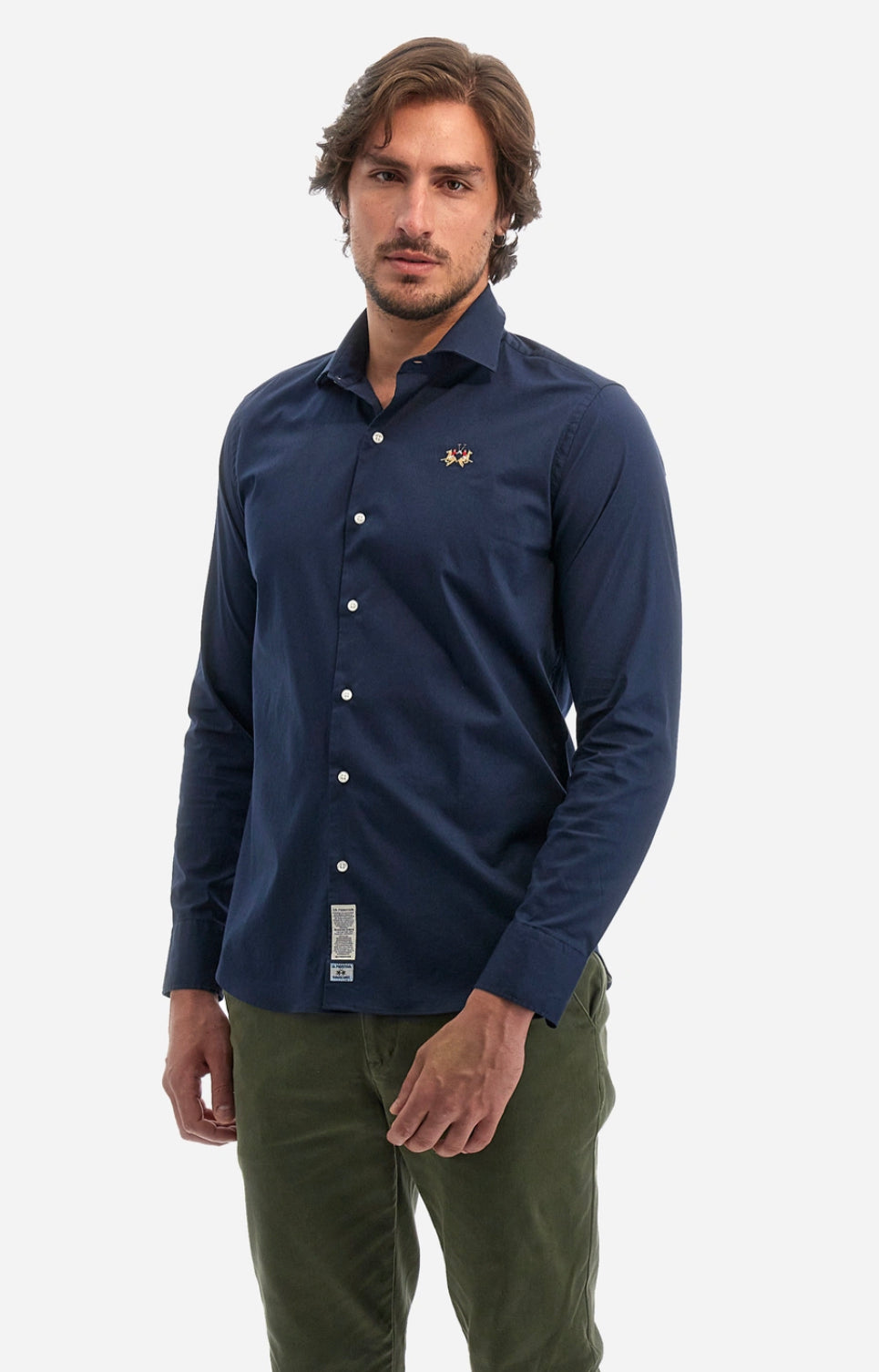LA MARTINA MAN BASIC CARRY OVER SHIRT POPLIN Small Logo ZMC002