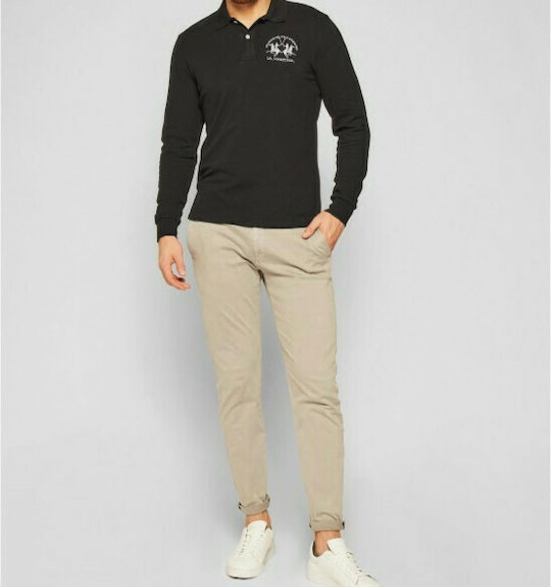 LA MARTINA MAN POLO BASIC LONG SLEEVE PIQUET STRETCH CCMP03