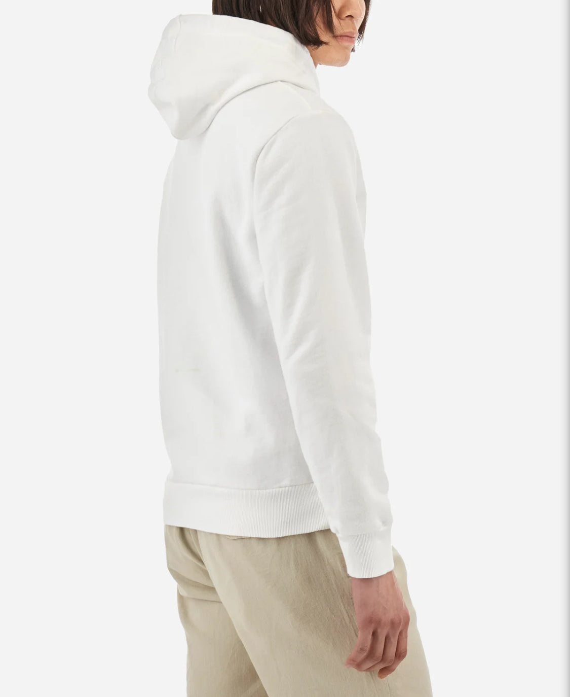 La Martina MAN BASIC FLEECE FULL ZIP HOODED COTTON CCMF02 regular fit- off white CCMF02