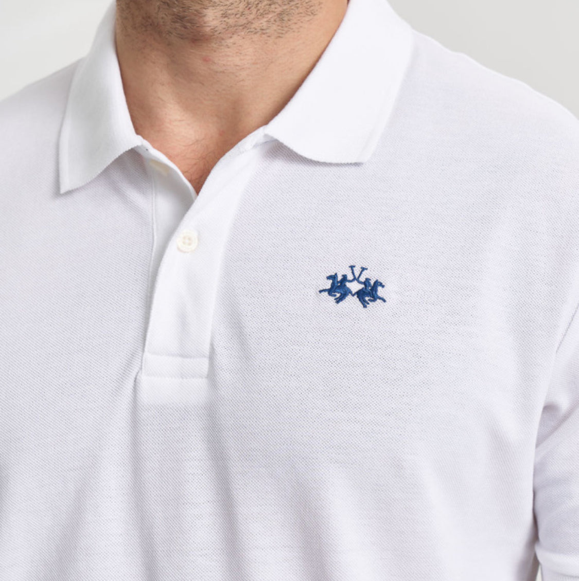 La Martina MAN BASIC POLO T-shirt WHITE BPMP01
