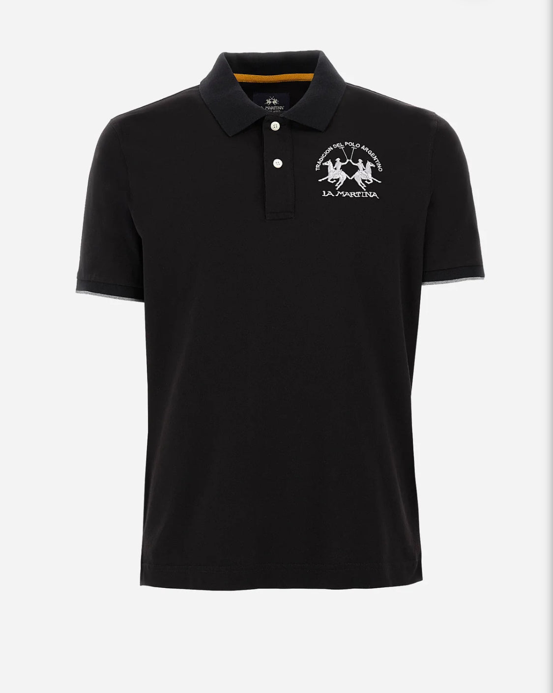 La Martina man BASIC Polo Neck T-Shirt BLACK CCMP01