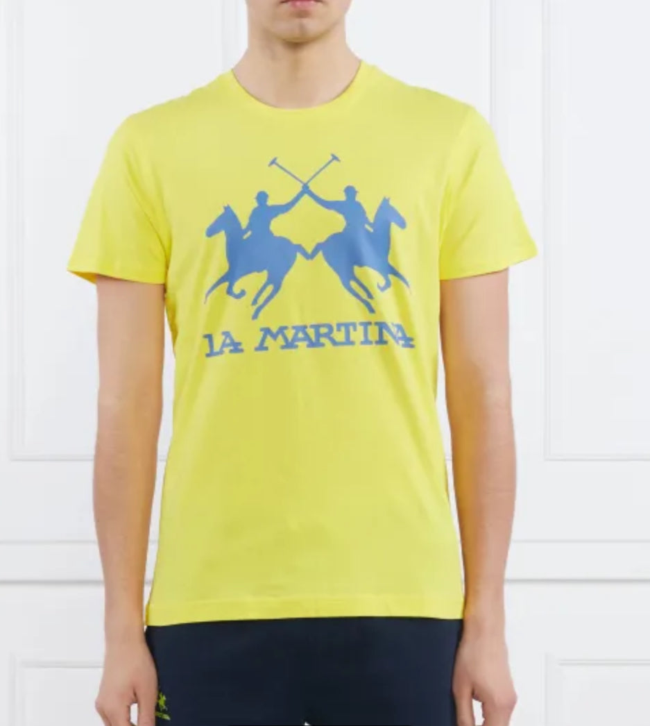 La Martina MAN T-shirt Round Neck large logo VMR001