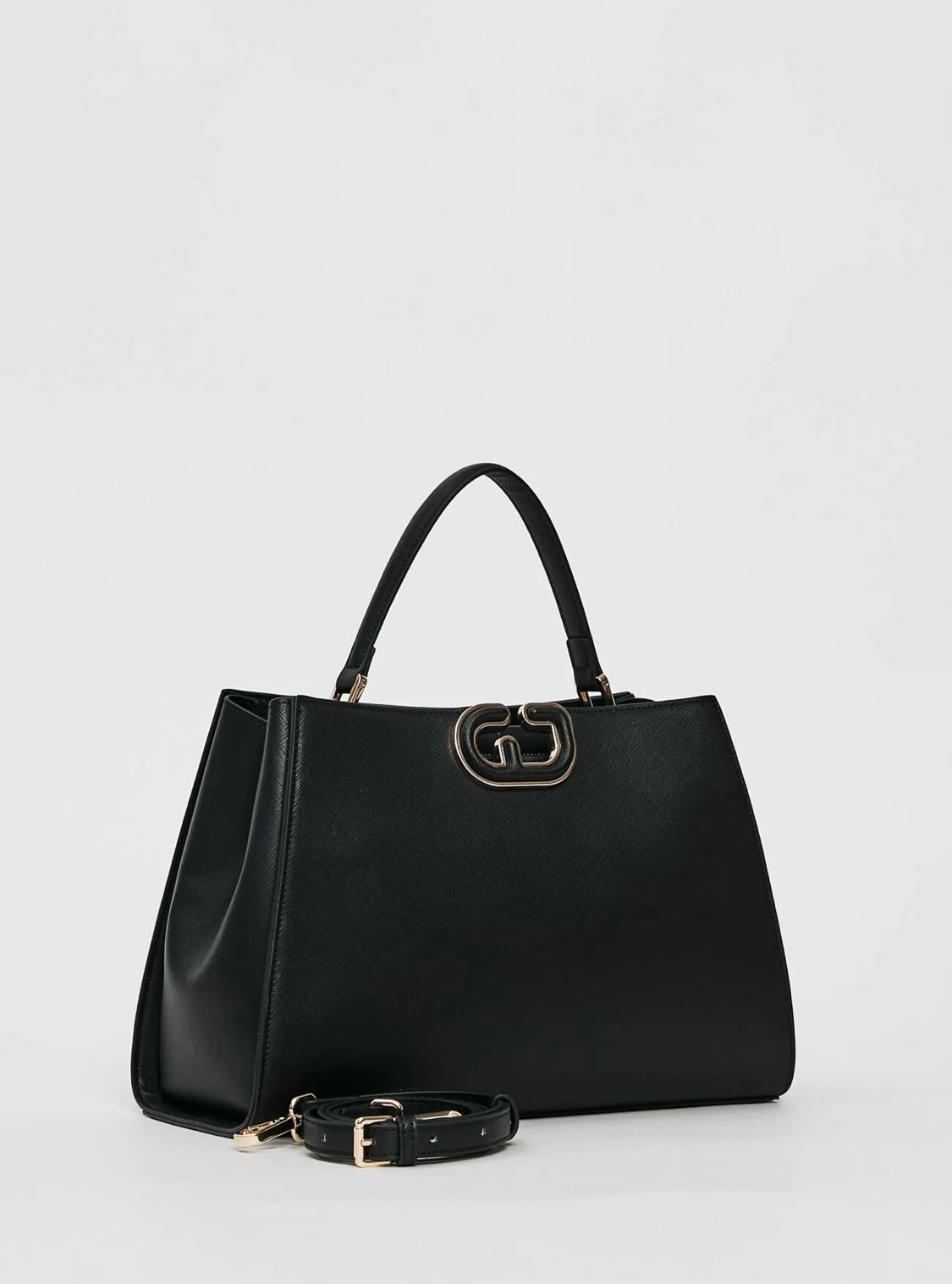 GAUDI BLACK FAUX LEATHER TOP HANDLE BAG 12320