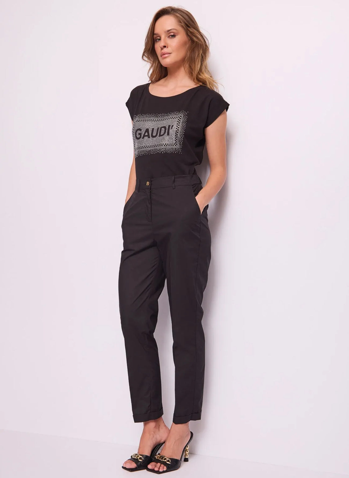 Gaudi women’s black poplin trousers